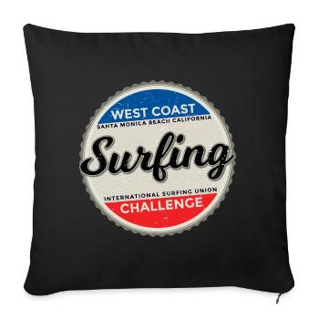surf - Housse de coussin décorative 45 x 45 cm - noir - Devant