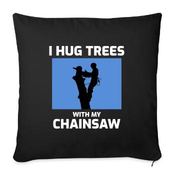 Arborist Tree Surgeon Climber Arboriculture Funny - Sofa pillowcase 17,3'' x 17,3'' (45 x 45 cm) - black - Front