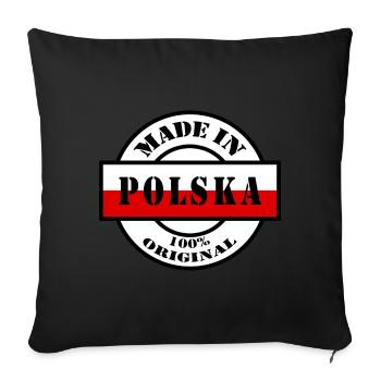 MADE IN POLSKA Poland Poland Flag Gift - Sofa pillowcase 17,3'' x 17,3'' (45 x 45 cm) - black - Front