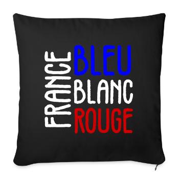 France bleu blanc rouge drapeau national - Housse de coussin décorative 45 x 45 cm - noir - Devant