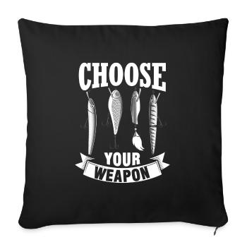Pêche pêche - Housse de coussin décorative 45 x 45 cm - noir - Devant