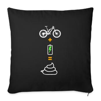 Anti vélo électrique pas de moteur pas de batterie vélo plus - Housse de coussin décorative 45 x 45 cm - noir - Devant