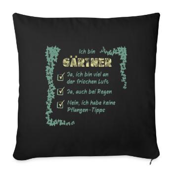 Gärtner - Sofakissenbezug 45 x 45 cm - Schwarz - Vorne