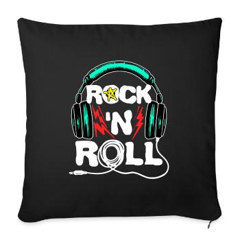 Cool Headset Funny Saying - Sofa pillowcase 17,3'' x 17,3'' (45 x 45 cm) - black - Front