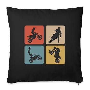 Motorcross Vintage Design / Gift Idea - Sofa pillowcase 17,3'' x 17,3'' (45 x 45 cm) - black - Front