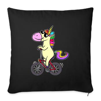 Licorne Cool Drôle de design lunettes de soleil - Housse de coussin décorative 45 x 45 cm - noir - Devant