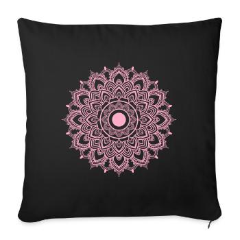 Mandala cercle Méditation Yoga Namaste Spirituel - Housse de coussin décorative 45 x 45 cm - noir - Devant