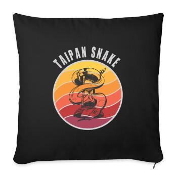 Conception de serpents Taipan / Idée cadeau - Housse de coussin décorative 45 x 45 cm - noir - Devant
