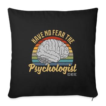 Psychologue Drôle de phrases Rétro Vintage Look - Housse de coussin décorative 45 x 45 cm - noir - Devant