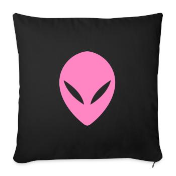 Ufo Alien Head Pink - Sofa pillowcase 17,3'' x 17,3'' (45 x 45 cm) - black - Front