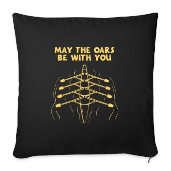 Rowing Rowing Sport - Sofa pillowcase 17,3'' x 17,3'' (45 x 45 cm) - black - Front