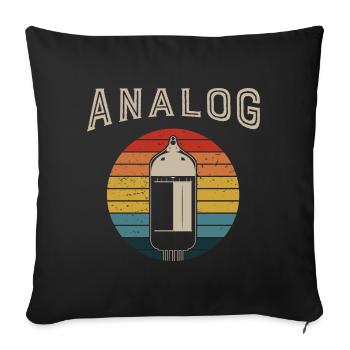 Retro Analog Modular Synthesizer Musician - Sofa pillowcase 17,3'' x 17,3'' (45 x 45 cm) - black - Front