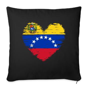 Venezuela Heart Flag Flag Coat of Arms - Sofa pillowcase 17,3'' x 17,3'' (45 x 45 cm) - black - Front