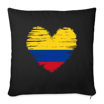 Colombia Heart Flag Flag Coat of Arms - Sofa pillowcase 17,3'' x 17,3'' (45 x 45 cm) - black - Front