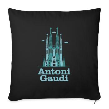 Sagrada Familia Gaudi Art Church Barca Antoni - Sofa pillowcase 17,3'' x 17,3'' (45 x 45 cm) - black - Front