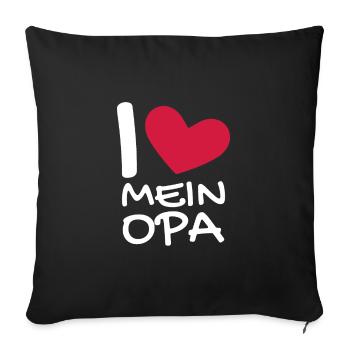 Ich liebe mein Opa - Sofakissenbezug 45 x 45 cm - Schwarz - Vorne