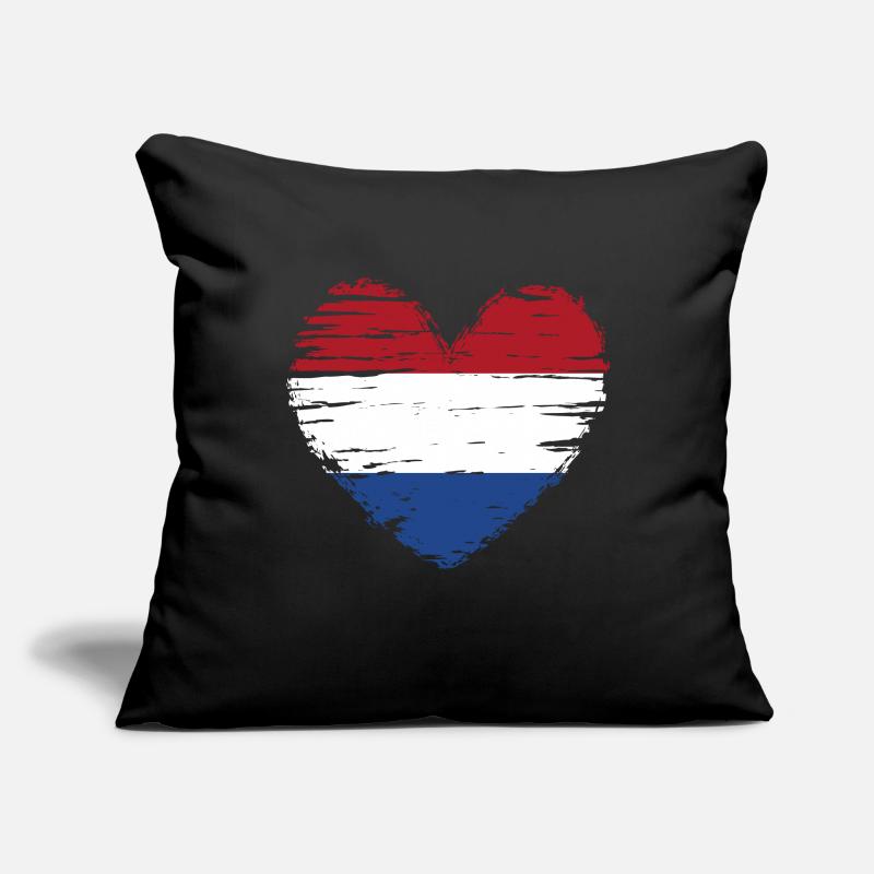 Pays-Bas coeur drapeau drapeau blason Housse de coussin décorative 45 x 45 cm