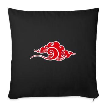 Manga red cloud - Sofa pillowcase 17,3'' x 17,3'' (45 x 45 cm) - black - Front