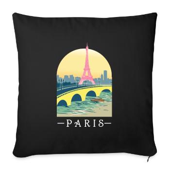 Paris Frankreich Eiffelturm Turm Stadt Reisen Sein - Sofakissenbezug 45 x 45 cm - Schwarz - Vorne