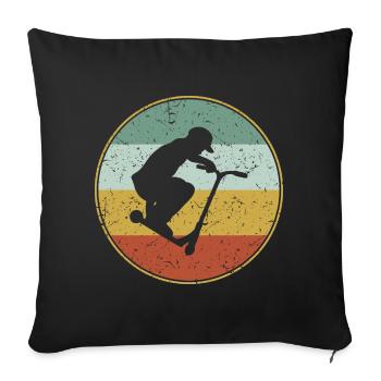Vintage Stunt Scooter Pedal Scooter Boys Gift - Sofa pillowcase 17,3'' x 17,3'' (45 x 45 cm) - black - Front