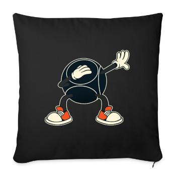 Dabbing Boule Ball Pétanque Bouler Boule Accessoires - Housse de coussin décorative 45 x 45 cm - noir - Devant