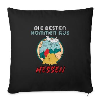 Die Besten kommen aus Hessen - Sofakissenbezug 45 x 45 cm - Schwarz - Vorne