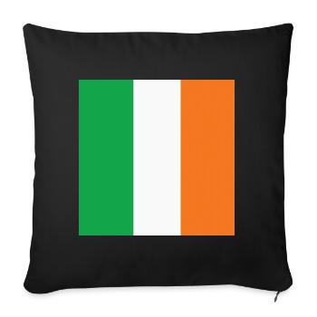 Drapeau de l’Irlande, Fierté irlandaise, Cadeau patriotique d’Irlande - Housse de coussin décorative 45 x 45 cm - noir - Devant