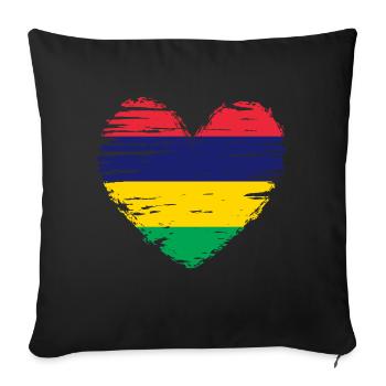 Maurice coeur drapeau drapeau drapeau blason - Housse de coussin décorative 45 x 45 cm - noir - Devant