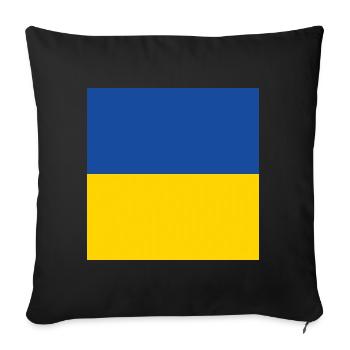 Ukraine Flag, Ukraine Pride, Ukrainian Gift - Sofa pillowcase 17,3'' x 17,3'' (45 x 45 cm) - black - Front