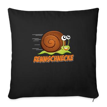 Marathon Halbmarathon Geschenk Rennschnecke - Sofakissenbezug 45 x 45 cm - Schwarz - Vorne