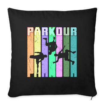Parkour Freerunner Traceur Le Parcour parkourshirt - Housse de coussin décorative 45 x 45 cm - noir - Devant