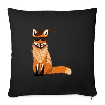 Cooler Fuchs - Sofakissenbezug 45 x 45 cm - Schwarz - Vorne