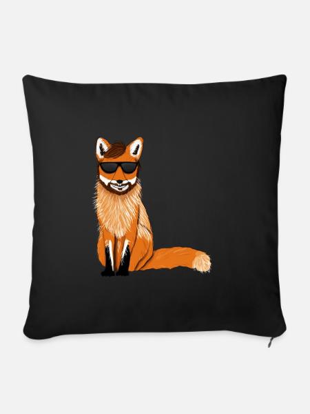Cooler Fuchs - Sofakissenbezug 45 x 45 cm - Schwarz