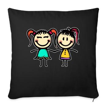 Girlfriend Best Friends - Sofa pillowcase 17,3'' x 17,3'' (45 x 45 cm) - black - Front