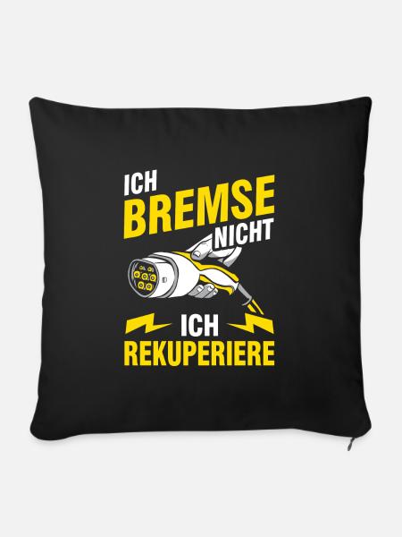 Elektroauto E-Auto Elektrofahrzeug - Sofakissenbezug 45 x 45 cm - Schwarz