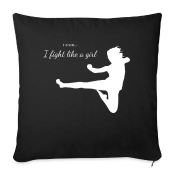 Fight Like a girl - Best fighter - Sofa pillowcase 17,3'' x 17,3'' (45 x 45 cm) - black - Front
