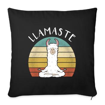 Llamaste - Funny Retro Llama Alpaga Lovers Cadeau - Housse de coussin décorative 45 x 45 cm - noir - Devant