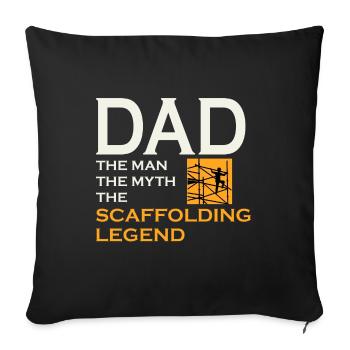 Échafaudage Échafaudage Échafaudage Papa Pères jour - Housse de coussin décorative 45 x 45 cm - noir - Devant