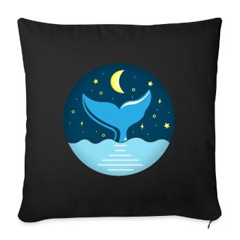 FLOSSE WAL DELFIN MER MER LITTORAL DE SABLE MARIN - Housse de coussin décorative 45 x 45 cm - noir - Devant