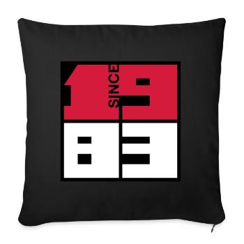 1983 Année de naissance. Cherchez votre année dans ma boutique - Housse de coussin décorative 45 x 45 cm - noir - Devant
