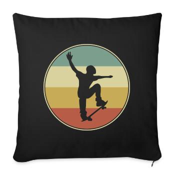 Retro Skater Cool Skateboard Boys Gift - Sofa pillowcase 17,3'' x 17,3'' (45 x 45 cm) - black - Front