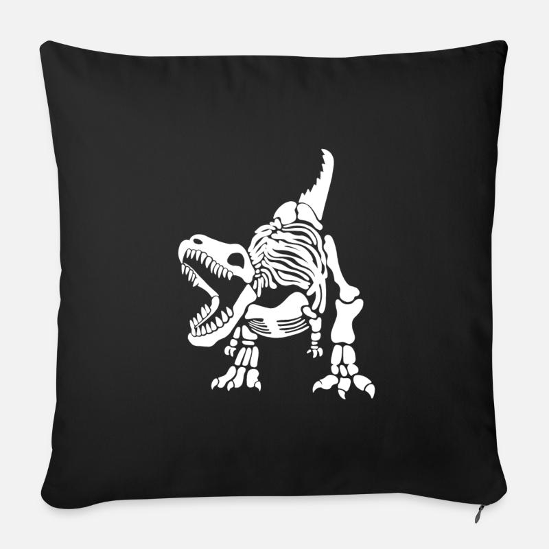 T-Rex Skelett - Sofakissenbezug 45 x 45 cm - Schwarz
