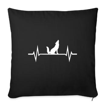 Wolf ECG - Housse de coussin décorative 45 x 45 cm - noir - Devant