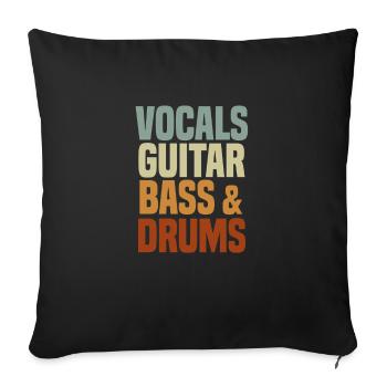 Groupe de rock retro - Housse de coussin décorative 45 x 45 cm - noir - Devant