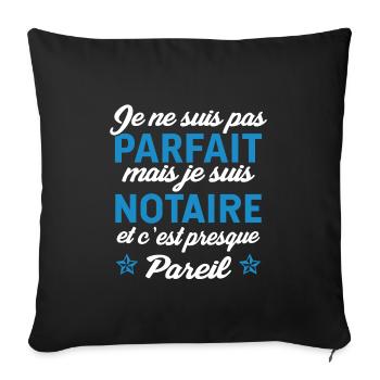 je suis notaire - Housse de coussin décorative 45 x 45 cm - noir - Devant