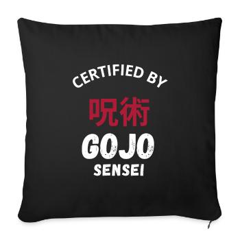 Certified by Gojo Sensei Otaku Manga Anime - Sofa pillowcase 17,3'' x 17,3'' (45 x 45 cm) - black - Front