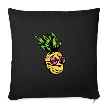 pineapple - Sofa pillowcase 17,3'' x 17,3'' (45 x 45 cm) - black - Front