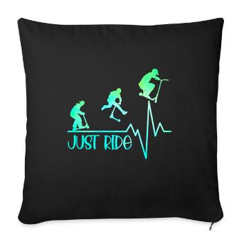 Just ride scooter freestyle heartbeat - Sofa pillowcase 17,3'' x 17,3'' (45 x 45 cm) - black - Front