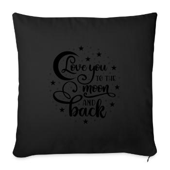L’amour - Jusqu’à la lune et le retour - lumineux - Housse de coussin décorative 45 x 45 cm - noir - Devant