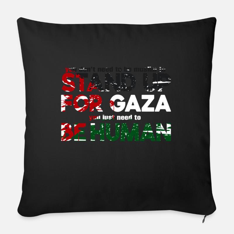 stehen für gaza - Sofakissenbezug 45 x 45 cm - Schwarz